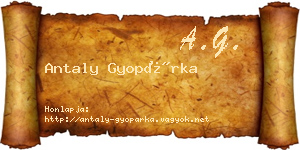 Antaly Gyopárka névjegykártya
